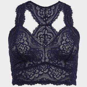 Torrid Unlined Lace Solid Racerback Bralette